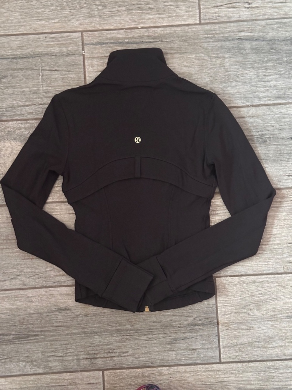 Lululemon Black with Gold Zipper Cropped Define Jacket - Picture 4 of 5